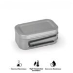 ظرف ناهار مربع ۲ لایه تیتانیومی نیچرهایک